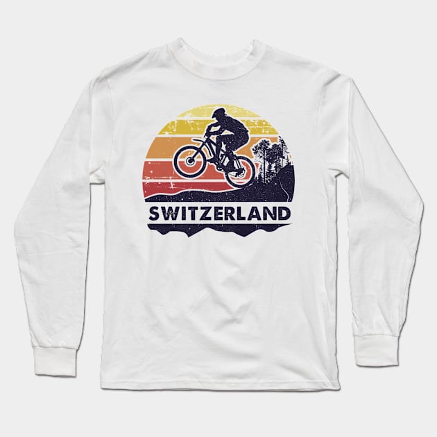 Switzerland mountain biking Long Sleeve T-Shirt by SerenityByAlex